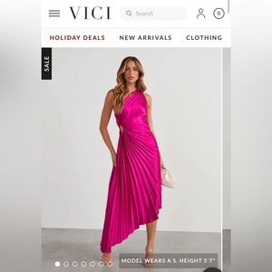 Vici - Pleated One Shoulder Maxi